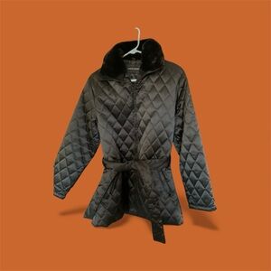 Dockers Women's Black Belted Puffer Coat